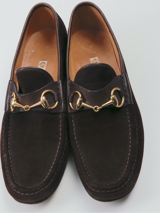 Vintage Man’s Gucci Dark Brown Suede Horsebit Slip-On Loafers main image 12